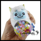 1 Plush Yeti Creature Bead Filled Squeeze Stress Balls