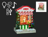 9" Candy House Snow Globe w/Santa, Music & LED Light