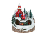 6" 3D LED Scene w/Santa, Moving Train, Church & Music