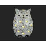 6" White Ceramic Standing Owl w/LED Light