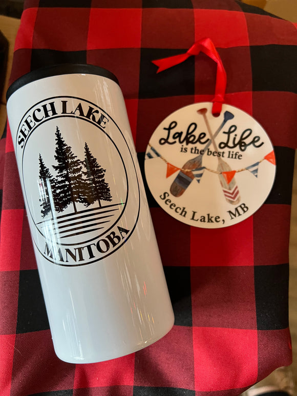 Seech Lake Stainless Steel Koozie  | Can Cooler