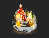 6" 3D LED Scene w/Santa, Moving Train, Church & Music