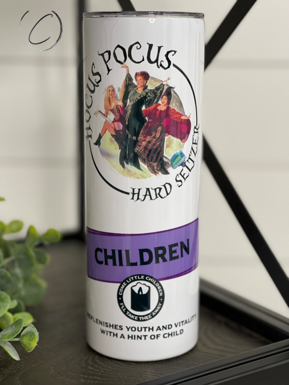 Hocus Pocus Inspired Hard Seltzer 20oz Skinny Tumbler