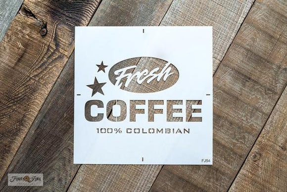 Fresh Coffee Stencil- Funky Junk