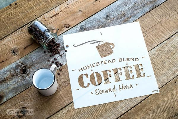 Homestead Coffee Stencil- Funky Junk