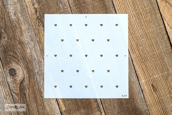 Mini Hearts 12x12 Stencil- Funky Junk