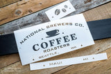 National Brewers Coffee Stencil- Funky Junk
