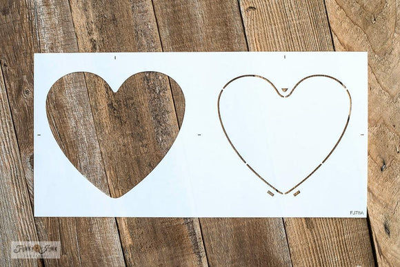 Hearts Outline Stencil- Funky Junk