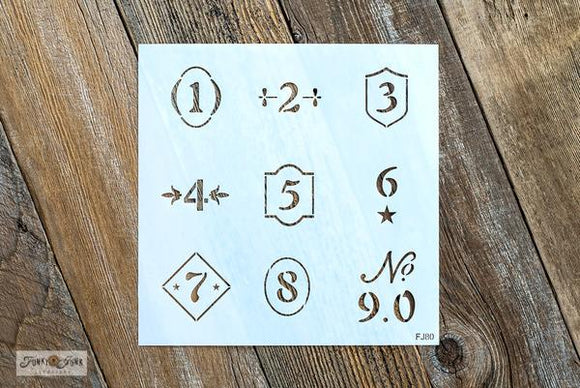 Vintage Crock Numbers Stencil- Funky Junk