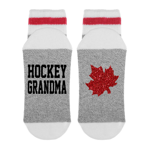 Hockey Grandma With Maple Leaf - Socks