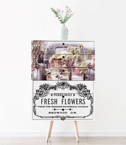 Fresh Flowers Decor Transfer