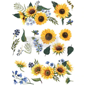 Sunflower Fields Decor Transfer