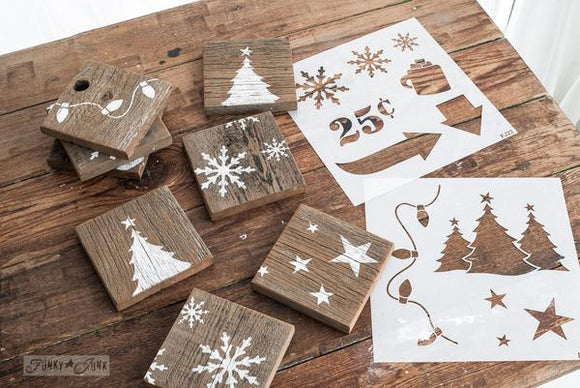 Christmas Graphics Stencil- Funky Junk